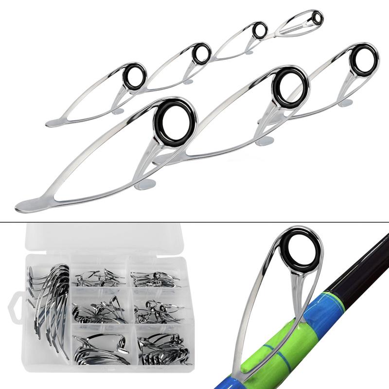 7 Guide Per Canna Da Pesca In Acciaio Inox, Occhielli, Punta Inclusa