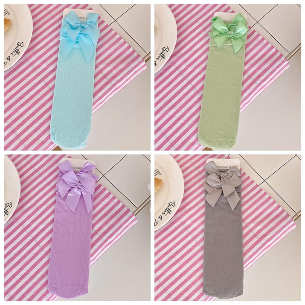 

4 пары носков Y2k с бантиками в стиле Лолита, милые летние тонкие чулки, милые носки средней длины, для девочек Style 2