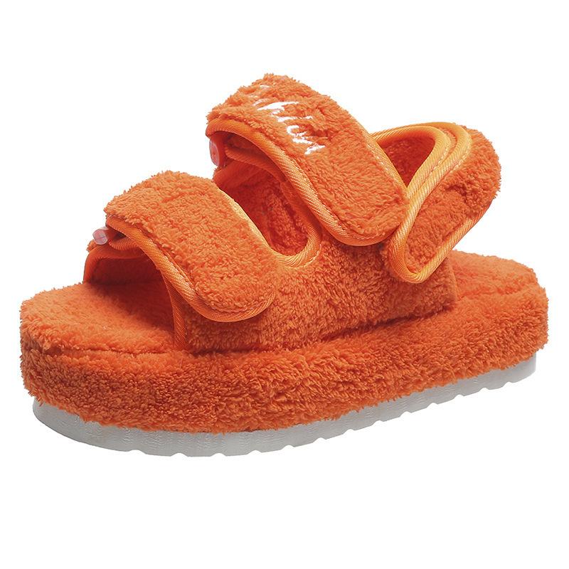 

Independent Station Foreign Trade Large Size Fashion Women s Shoes 2025 Autumn New European and American Suede Flat-bottomed Women s Slippers 42 оранжевый