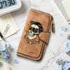Stylish Skull Pattern Long Wallet Fashionable Portable Multi Slot Forever Purse