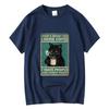 Men's T-shirt High Quality 100% Cotton Funny Cat Drinking Coffee Printing Summer Casual Cool Loose Men O-neck T-shirt Male Tops
