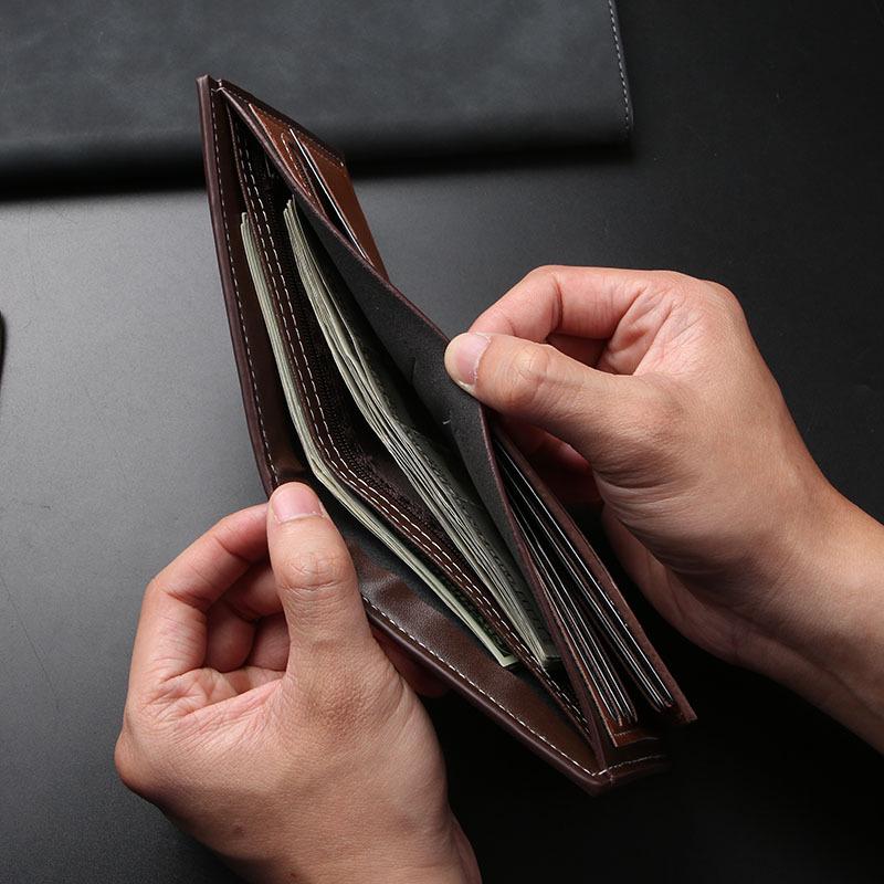 Men's Slim Soft Leather Wallet - Fashionable and Simple Short Style