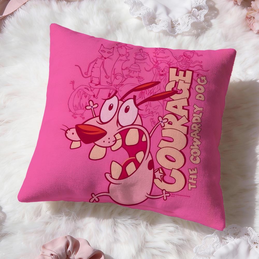 Courage the Cowardly DogS Cushion Cover Premium Comfort Reversible Pillow Cove -Two in One Design for Any Room & Car Interior