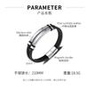Simple Stylish Smooth Wristband With Engraved Letters Made Of Stainless Steel Double-layer Woven Leather Bracelet