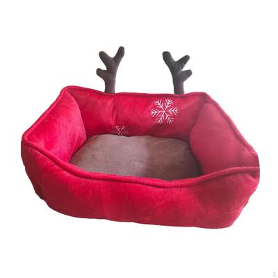 Christmas Dog Bed Cat House Pet Sofa Sleeping for Household Indoor Puppy