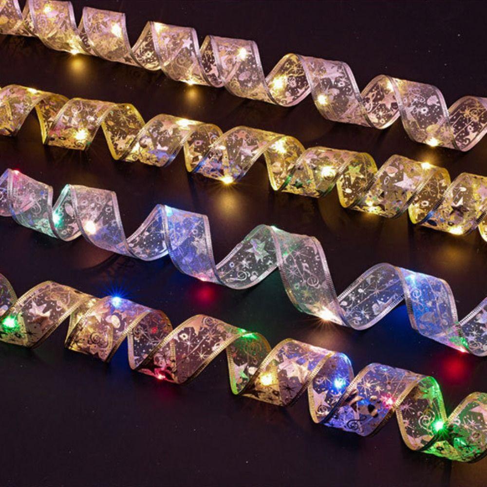 

LED Christmas Ribbon Lights Battery-Powered Decorations String Lights Home Style 1