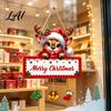 Christmas Gift for Friends Winter Wooden Hanging Sign Elk Snowman Decorative Plaque Indoor Festive Wall Crafts Door Sign Holiday Party Home