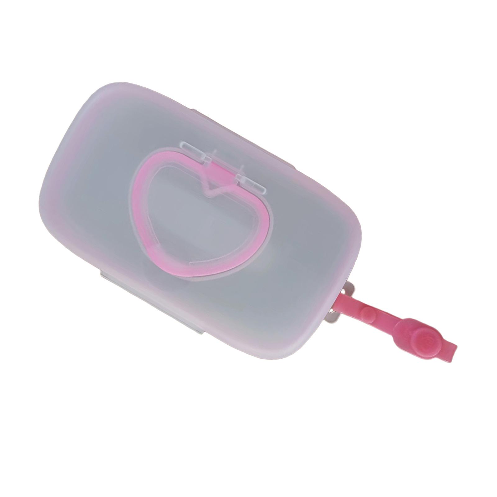 

Держатель для детских салфеток с ручным ремешком, многоразовый контейнер для влажных салфеток для подгузников, чехол, коробка для хранения для путешествий и ежедневного использования дома розовый