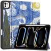 For iPad Pro 11 M4 2024 with Pen Holder-[Tri-fold Stand +  Auto Wake/Sleep], Colorful Premium PU Leather Case Shockproof Shell