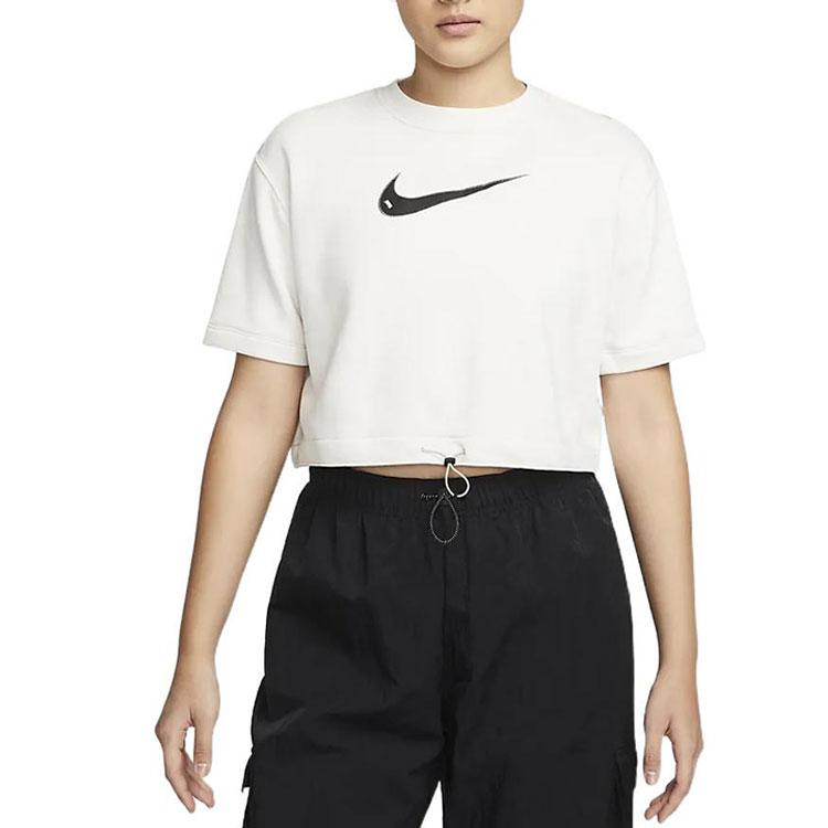 Nike Crop Tops Women's White Crew Neck Moderate DM6745-030