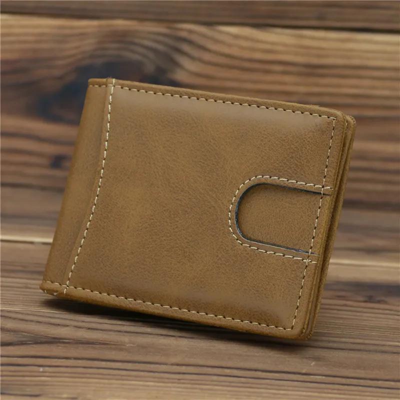 

RFID Dollar Money Clip Casual Small Wallet for Men PU Leather Male Slim Wallets Short Mini Wallet with Card Holder Pocket Purses