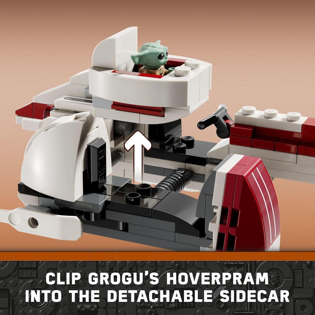 LEGO Star Wars BARC Speeder Útěk Hračka Mandalorian Stavebnice pro děti 4. květen je s tebou Dekorace Kellanbek a Grogu Hračky Star Wars