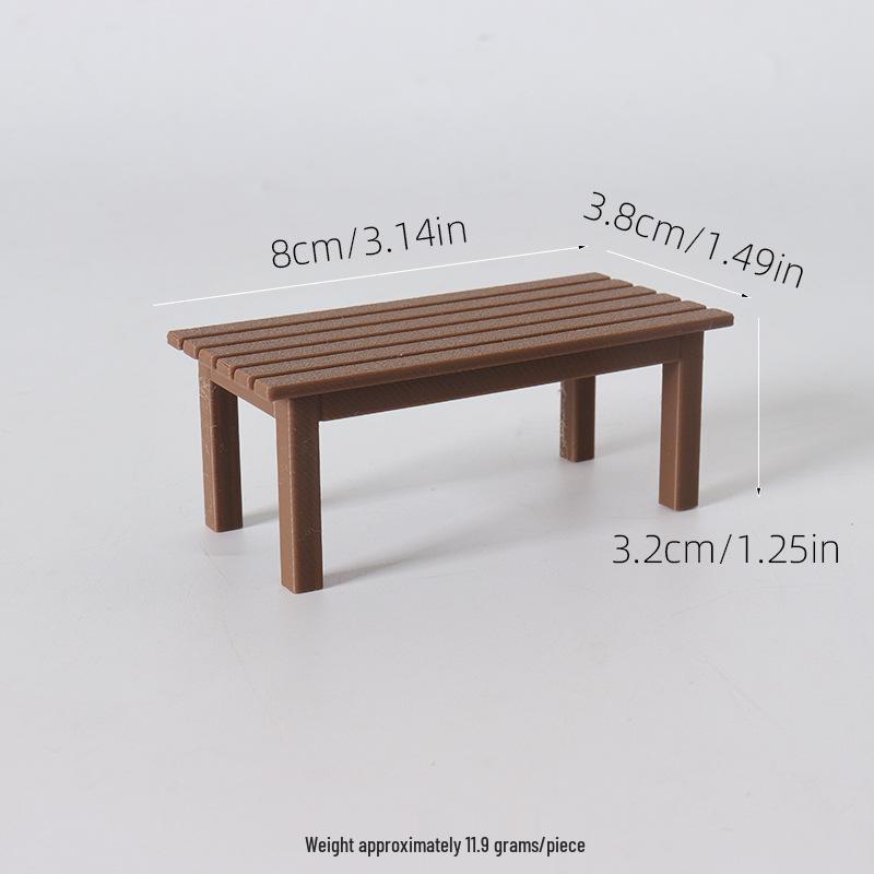 Miniature Dollhouse Furniture: 1:12 Scale Table & Stool Photography Props