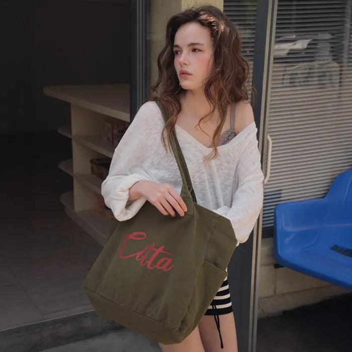 Colorful Canvas Bag_CTA952(Khaki)