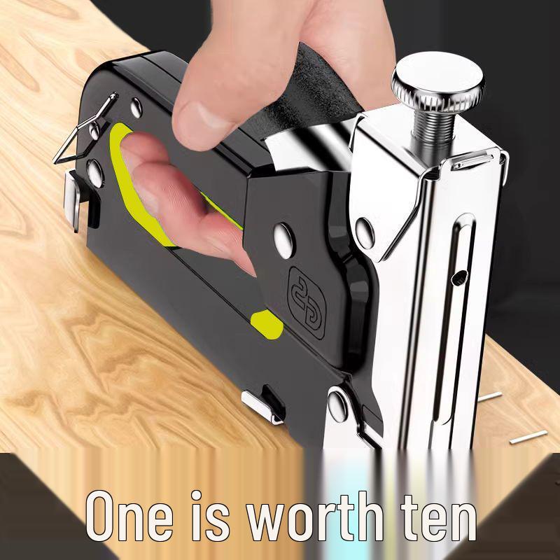 Three-in-One Handheld Woodworking Staple and Brad Nailer for Cabinets and Sofas