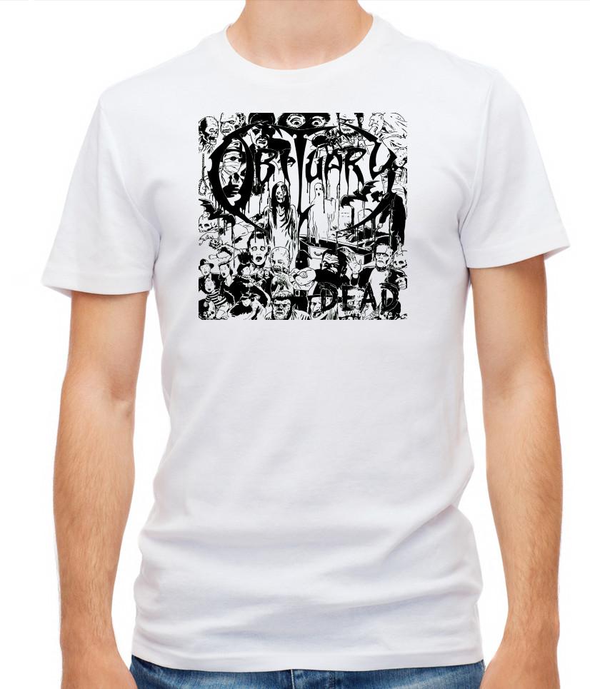 Metal Band Album Cover Short Sleeve White T Shirt Men F427
