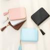 Porta carte di credito con cerniera Porta carte da donna piccolo mini portafoglio in pelle PU per donna Portafogli per soldi con monete corte moda femminile nappa