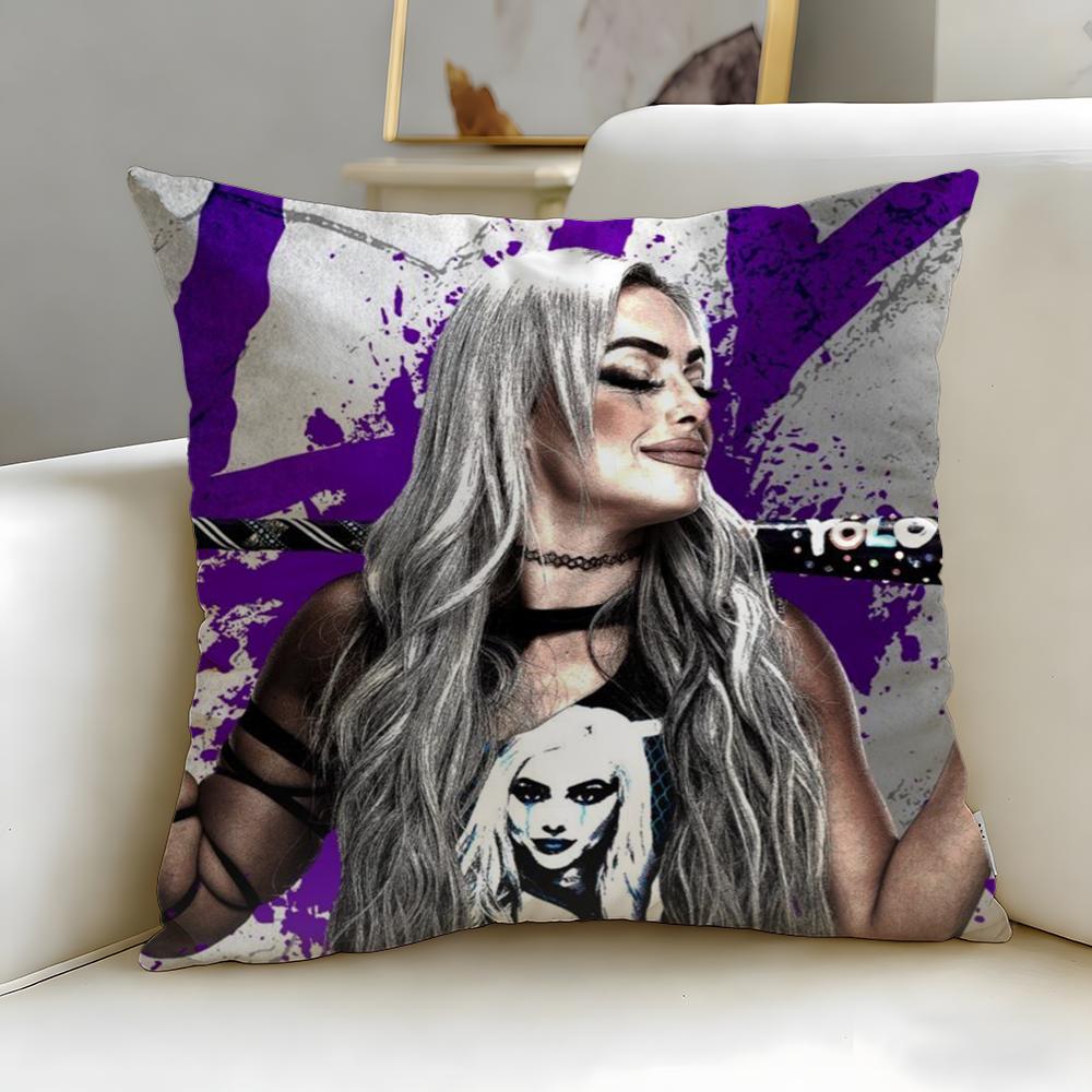 popular wrestler Liv Morgan Cushion Cover Soft  EasyWash Pillow Case  Versatile for Couch Bed Travel and Office