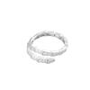 S925 Sterling Silver Snake Head Adjustable Open Ring for Women - Korean/Japanese Style Light Luxury with Full Diamond Shine