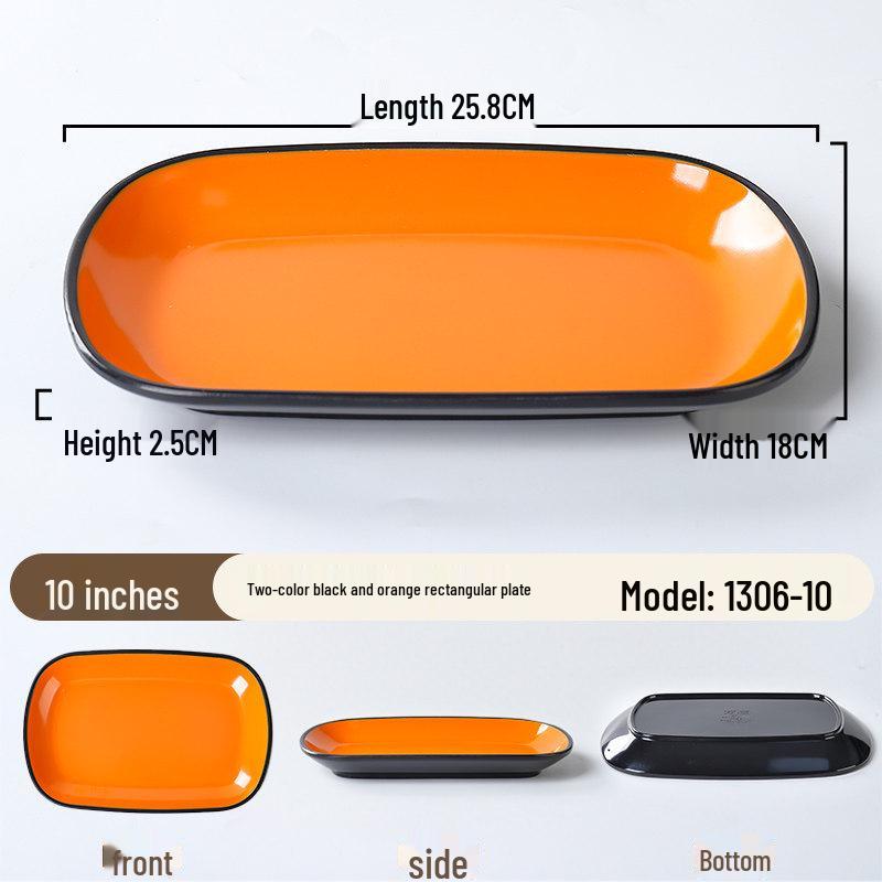 A8 Melamine Rectangular Plate for Rice, Noodles, BBQ, and Hot Pot.