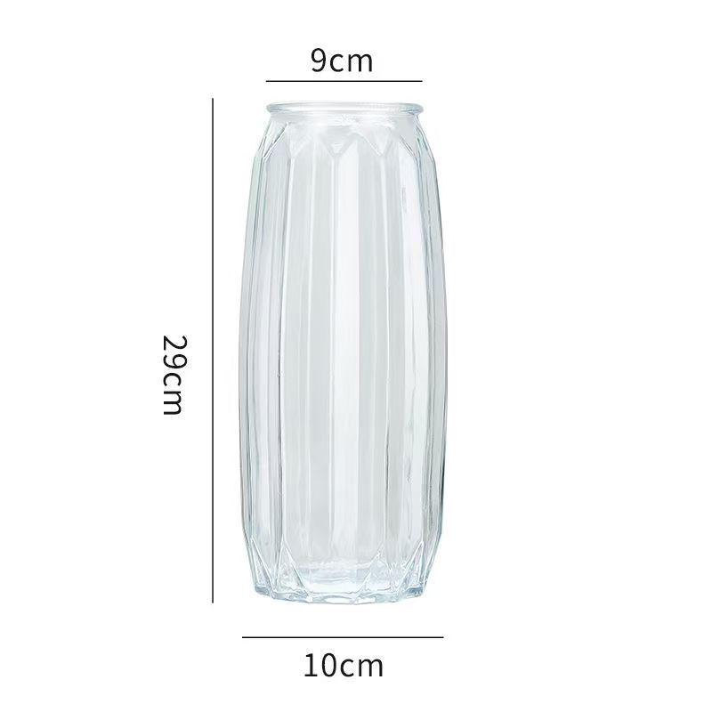 Lucky Bamboo Glass Vase for Flower Arrangements - Transparent Nordic Style, Ideal for Living Room Décor, Extra Large Size