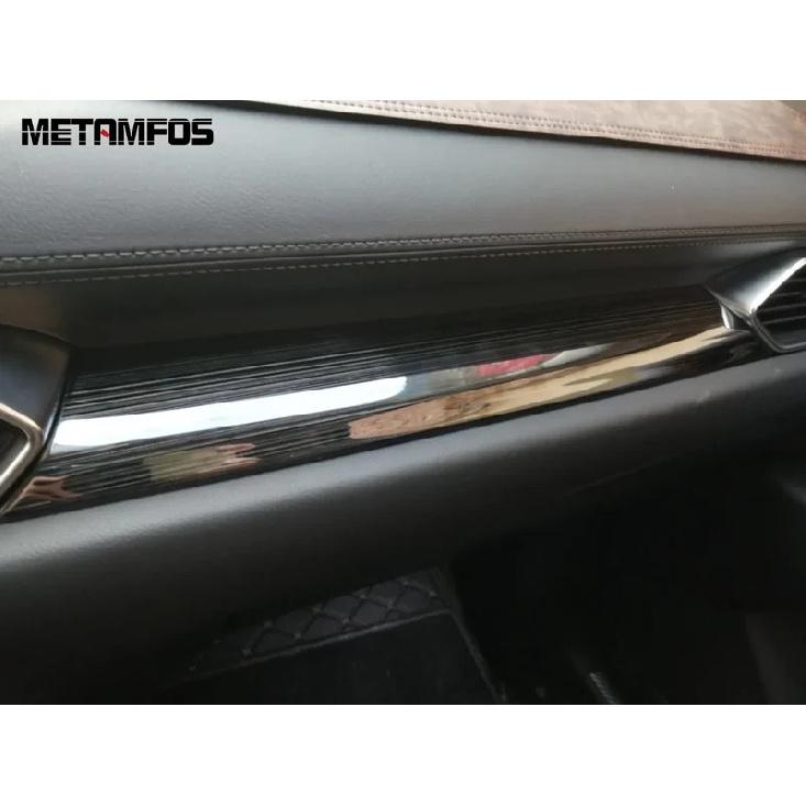 For Mazda CX-5 KF CX8 2017- 2024 Carbon Fiber Center Console Dashboard Panel Strip Trim Sticker Accessories Car Styling