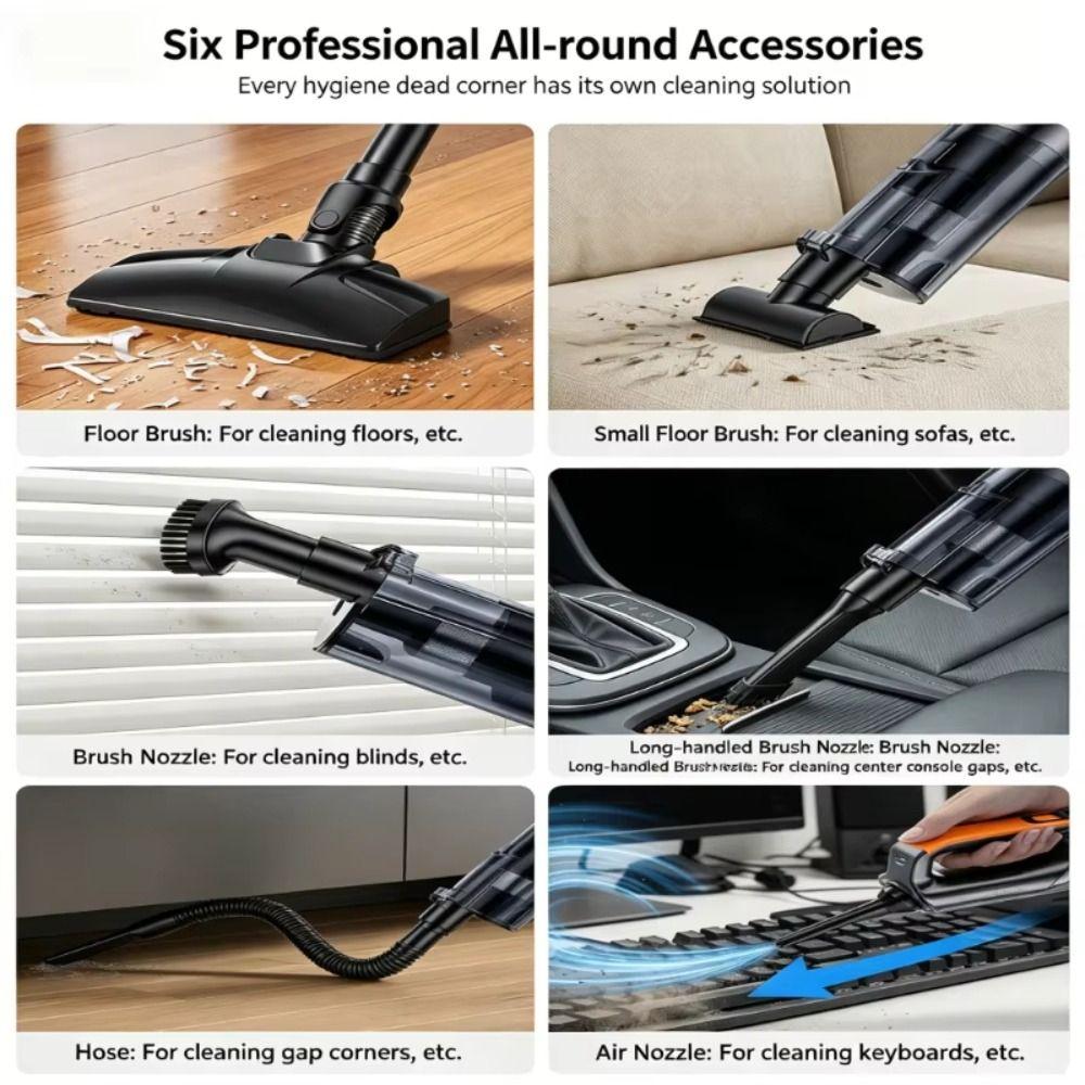 Cordless Car Vacuum Cleaner Powerful Suction Dust Buster Car Dust Collector Set Pet Hair Cleaning