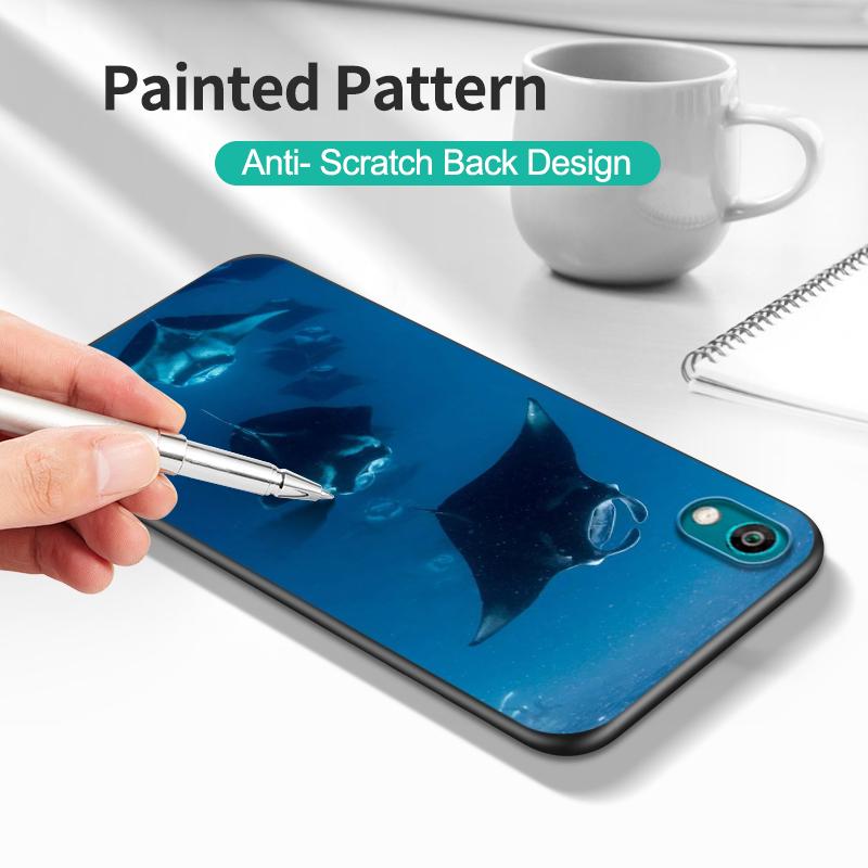 Black Tpu Case For Huawei Honor 20 Lite 10 10i 20S 30S 30 7A 5.45 7s 7C 5.7 Cover Animal Manta Ray
