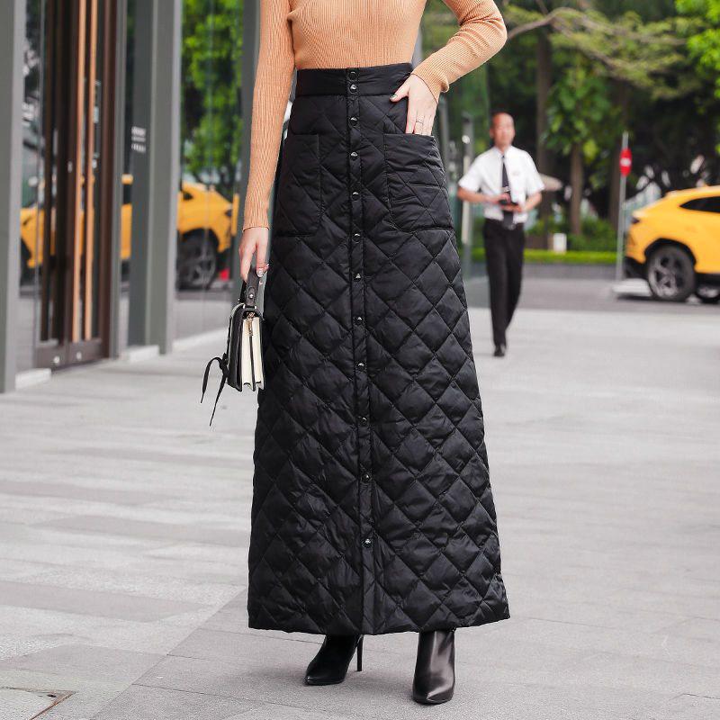 

Очень длинная зимняя юбка для 50-летних женщин - Новая длина до щиколотки, супер толстый стиль 2XL