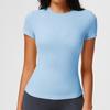 American front shoulder sports T-shirt female slim fit fitness top breathable high elastic running yoga clothes short sleeves
