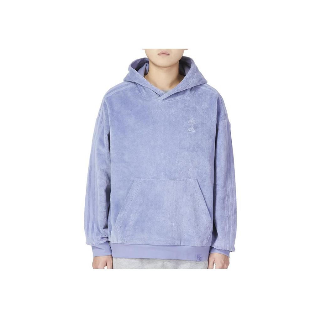 Adidas Sweat à capuche en polaire avec logo brodé et imprimé à rayures pour hommes Hauts Violet clair IA8170