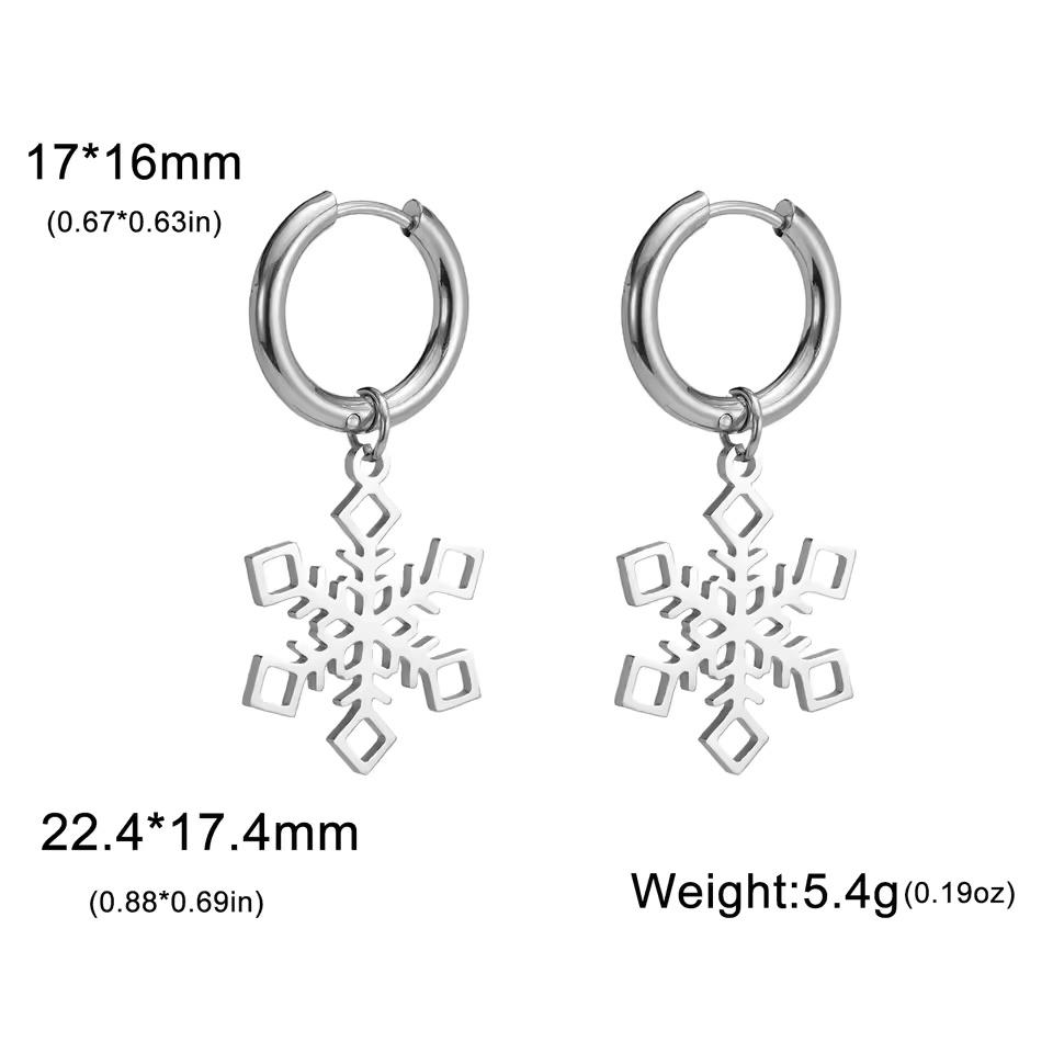 Jeshayuan Christmas Snowflake Pendant Necklace for Women Stainless Steel Neck Chain Special Jewelry Gift
