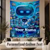 Custom Text Printed Tapestry Astro Bot Pattern Large Wall Hanging Indoor Room Decor
