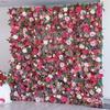 Uflower 5D Purple Artificial Flower Wall Roll-Up Fabric Wedding Curtain Event Backdrop Decorative Garden Series Floral Wall