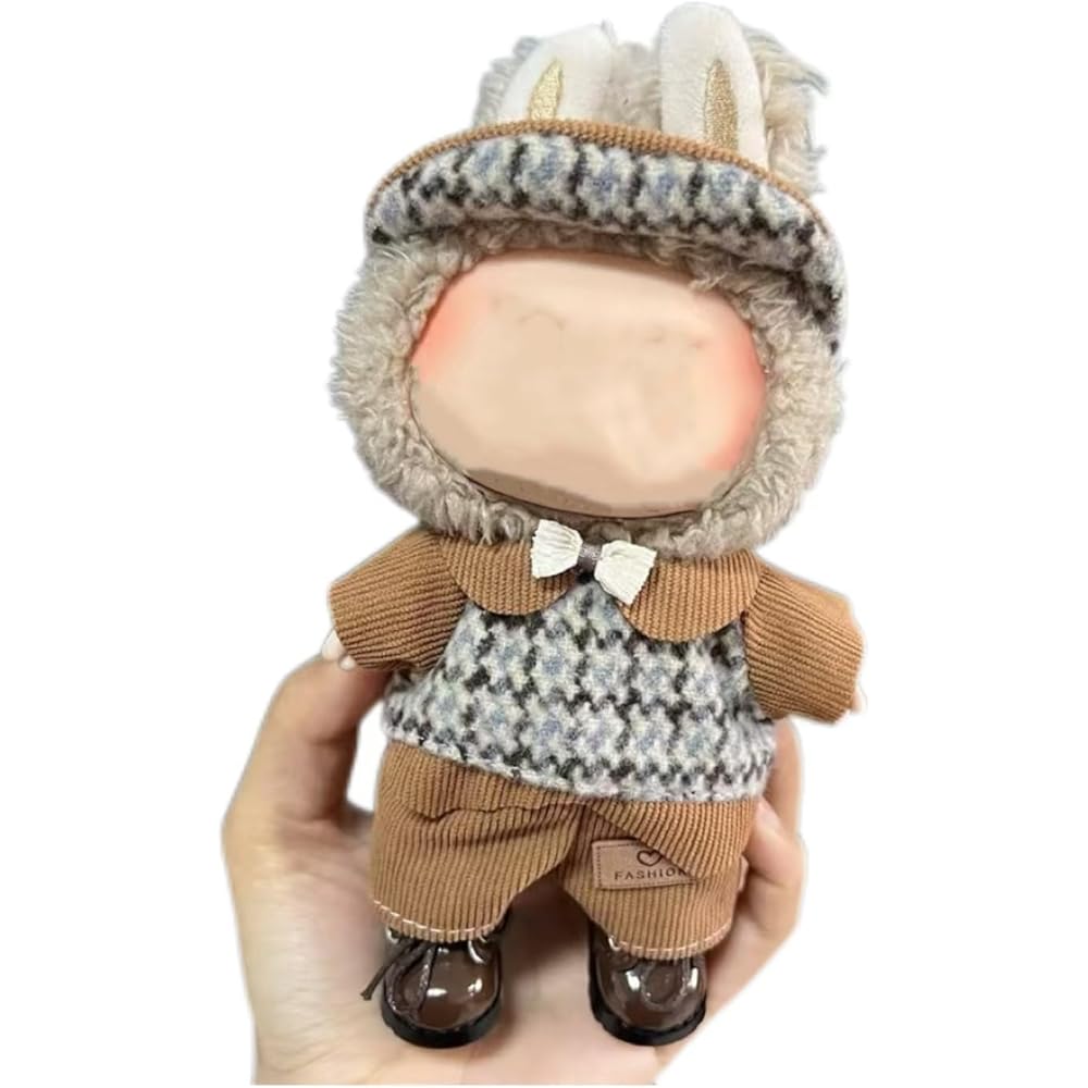 

Cute BJD SD Doll Clothes Set 17cm Crochet Outfit Accessories for Plush Dolls