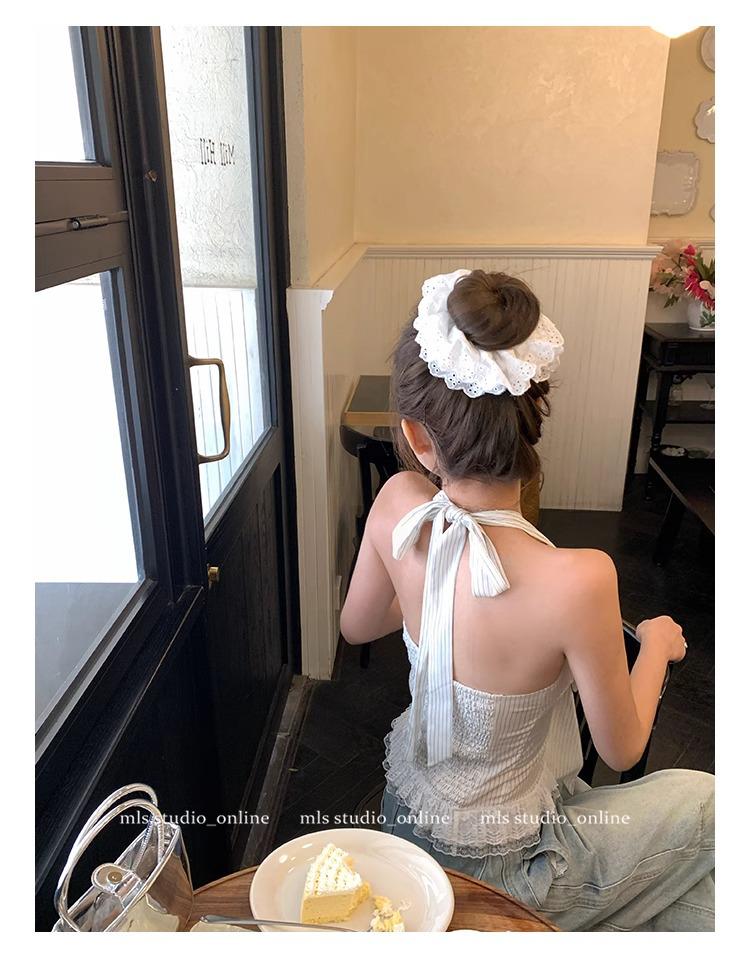 Vynikající bílé halterové šaty s výstřihem do V a mašlí v pase, dlouhé letní šaty (Vydání 2025)