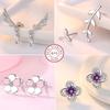 925 Sterling Copper Hoop Earrings Flowers Zircon Drop Earrings Stud For Woman Fine Birthday Wedding Party Zircon Gifts