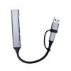 Multiple Port Aluminum USB C Hub Splitter With USB 3.0 High Speeded Transfer Compact Size Fit for Charging Data Syncing