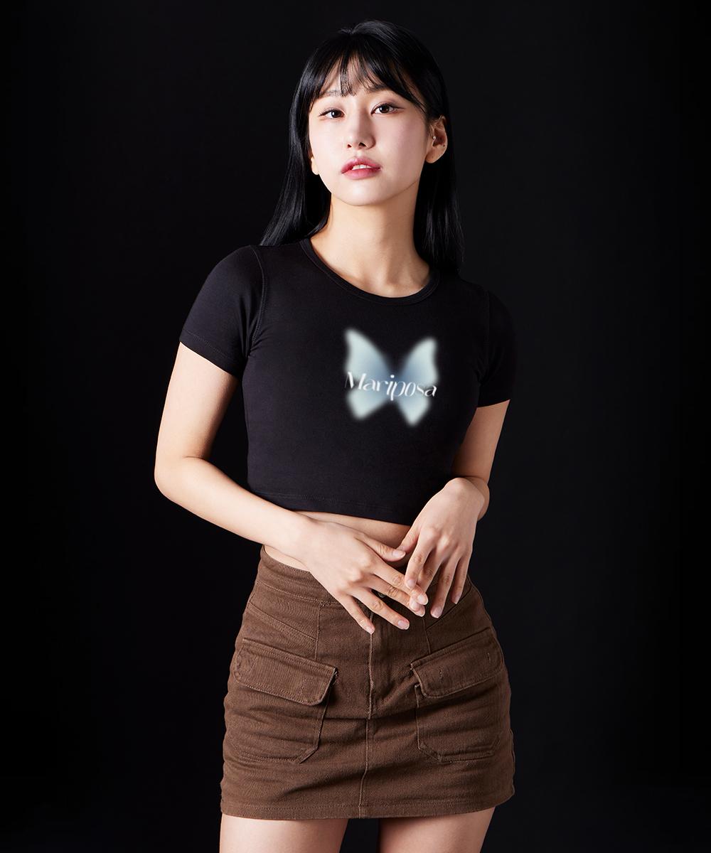 Astral Projection Mariposa Supima Spandex Crop Top_Black S