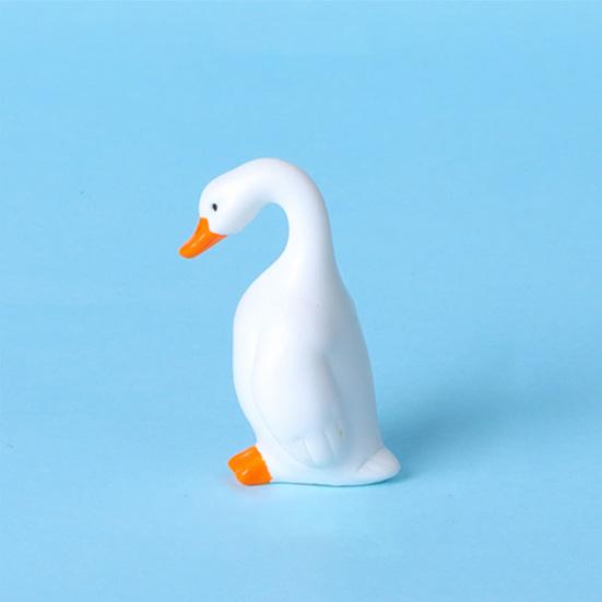 6 szt. Figurka Gęsi z Żywicy Dekoracja Monitora Komputerowego, Kolekcjonerska Urocza Miniaturowa Statuetka Gęsi na Deskę Rozdzielczą Samochodu, Ramkę na Zdjęcia TV, Dekorację Biurka