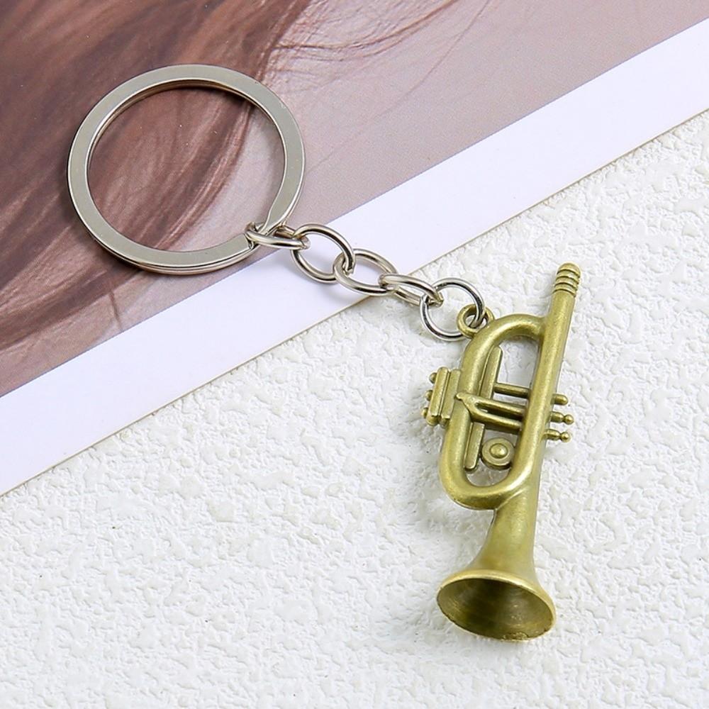 Retro Mini Saxophon Schlüsselanhänger Trompete Tuba Metall Musikinstrument Schlüsselanhänger Musik Geschenk Zubehör Auto Schlüsselanhänger Für Musikliebhaber gray