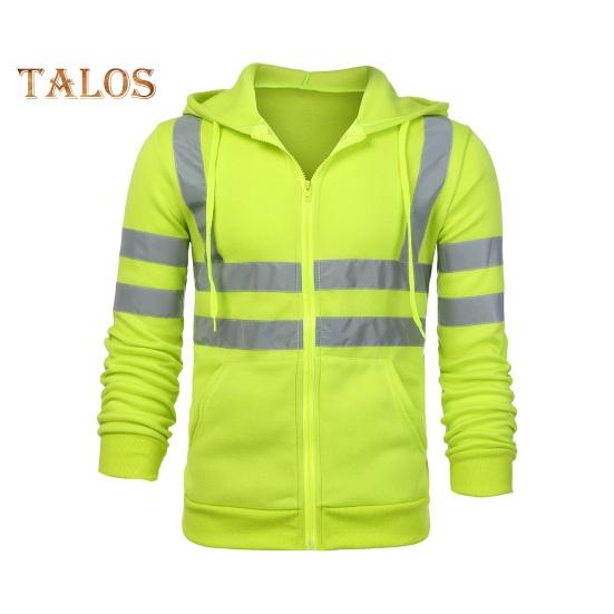 

Светоотражающая защитная толстовка с капюшоном, светоотражающие зоны на 360 градусов, высокая видимость, быстросохнущая, с длинными рукавами, для бега в ночную смену M