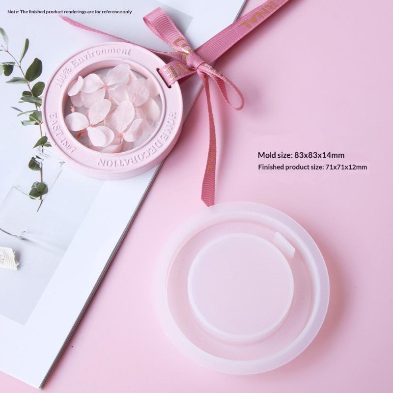 Round/Oval-Shaped Silicone Mold With Hole For Hanging Pendants Making Diy Craft Silicone Mold Aromatherapy Mold B