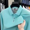 PLAYBOY Men's Long-Sleeve Pure Cotton Polo Shirt