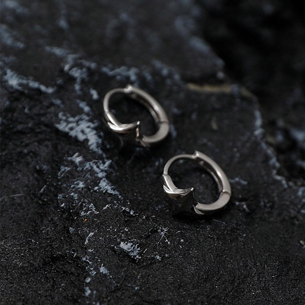 Čtyřhranná ušní přezka s hvězdicovým křížem, trendová pánská osobnost, temperament, jediný produkt