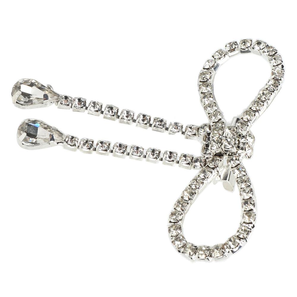 2pcs Tassel Design Rhinestone Bow Brooch Rhinestone Design Bowknot Brooch Pin Weddings