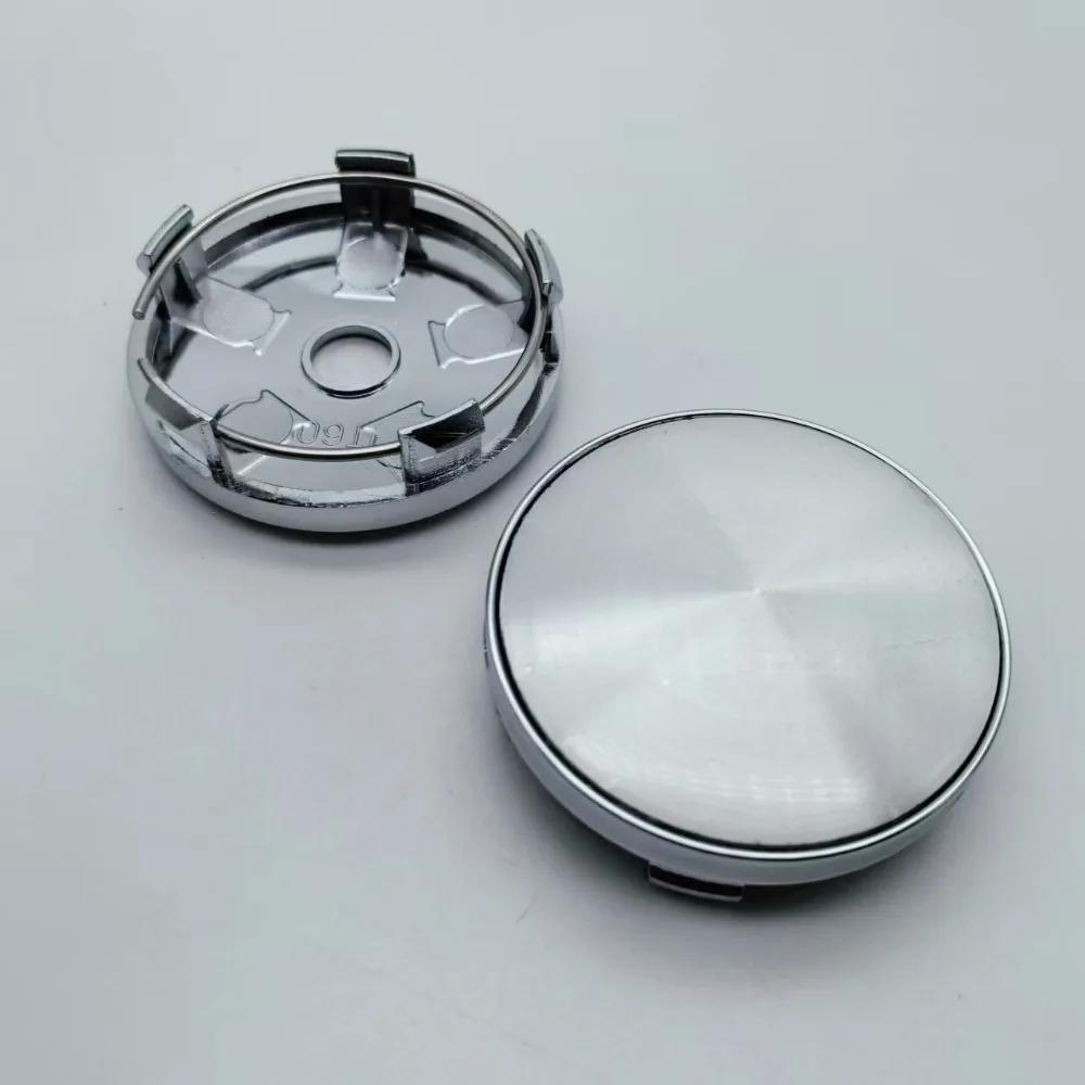 4pcs 60MM Black/Silver Emblem No Logo Car Wheel Center Caps Car Styling Accessories for VW BMW Dacia Rim Hub Hubcaps Cover BadgeKD0