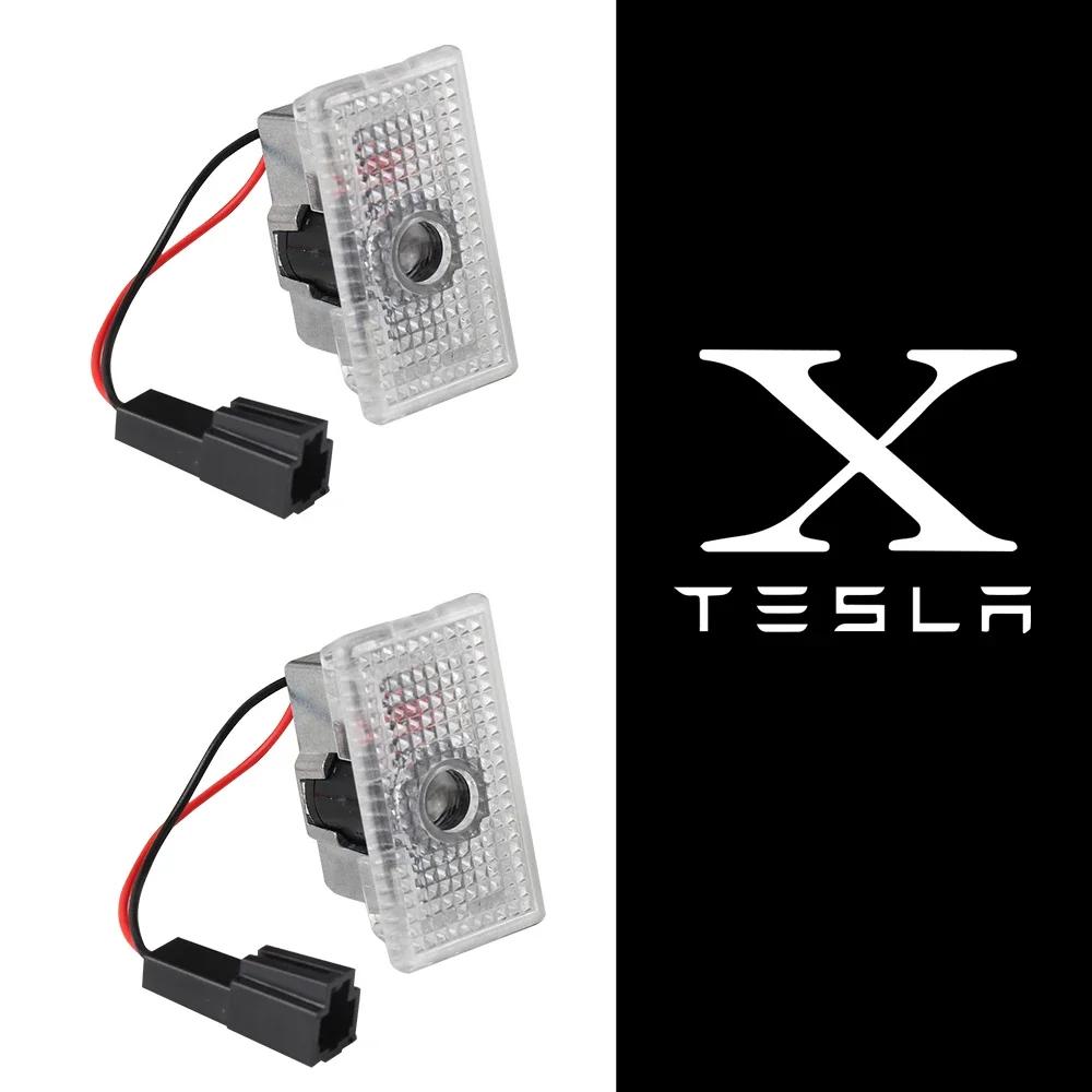 

Car Sticker Tesla 2PCS Auto Decoration Accessories Car Door Emblem Welcome Lights LED Projector Lamps For Tesla Model 3 Model Y
