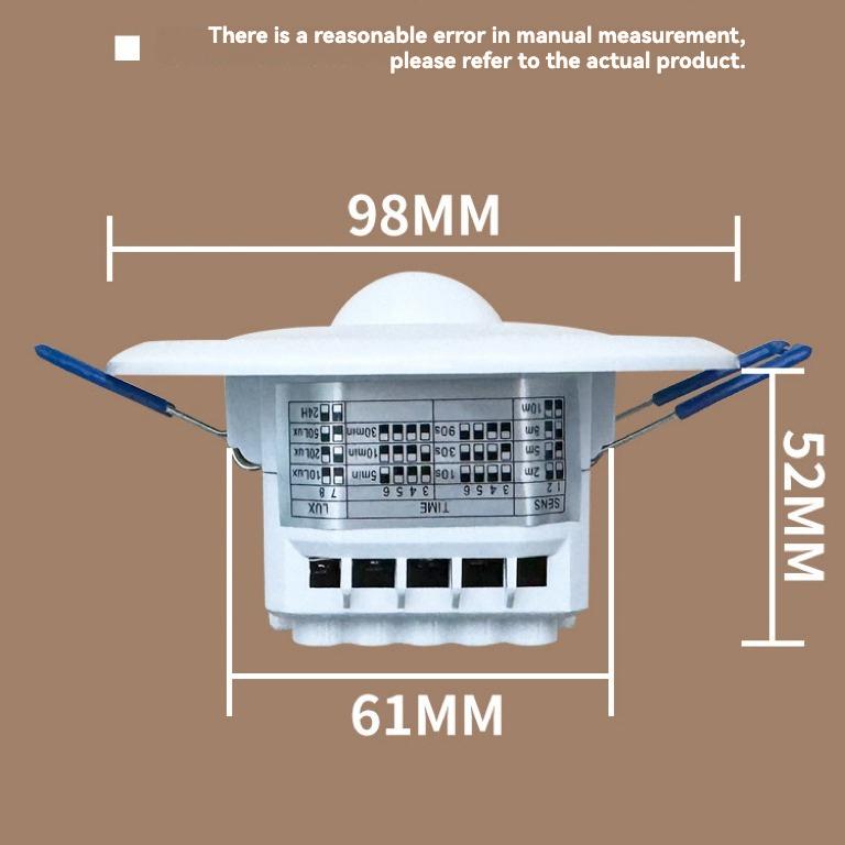 110-240v ceiling embedded 5.8GHZ ultra high power LED light with 6000W40A microwave radar induction switch