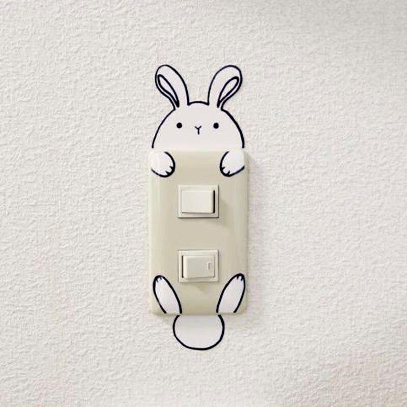 Rabbit Light Switch Sticker Handmade Removable Wall Decor Manga Decal ...